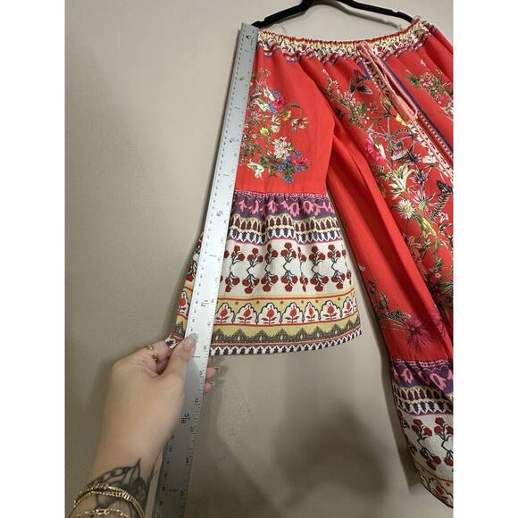 NWT Umgee Womens Red Floral Off The Shoulder Dress Scarf Print Size Small - Picture 9 of 9